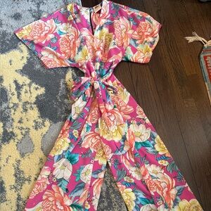 Farm Rio Floral Pink Jumpsuit XS